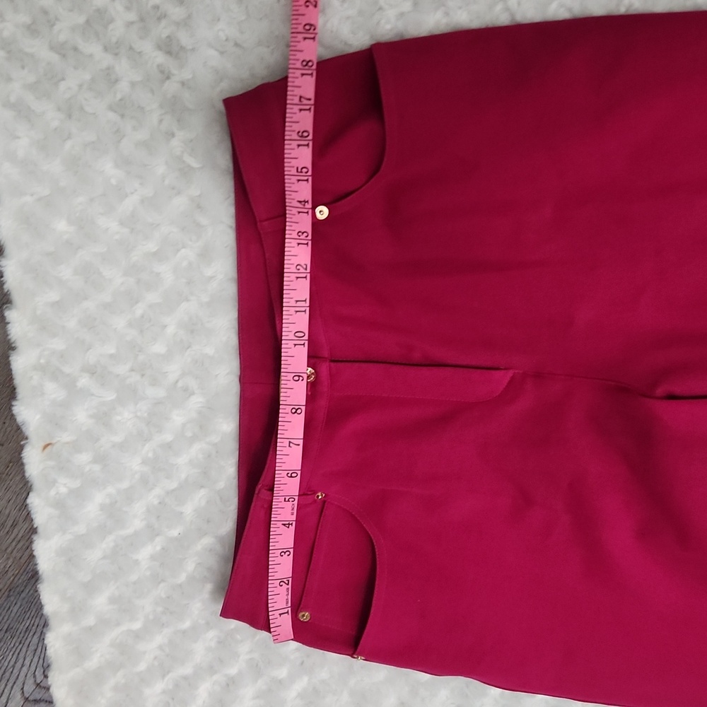 St. John Yellow Label Red Heavyweight Twill Pant Size 12 - Picture 4 of 9